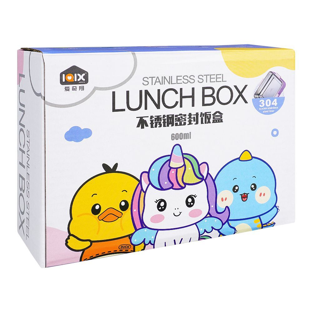 Stainless Steel Lunch Box, 600ml, Blue, 6.1in (H) x 4.2in (W) x 2in (D), 2531G - Image 4