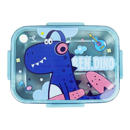 Stainless Steel Lunch Box, Spoon & Chop Stick, Blue, 7.1in (H) x 4.7in (W) x 2.1in (D), 25329 - Image 2