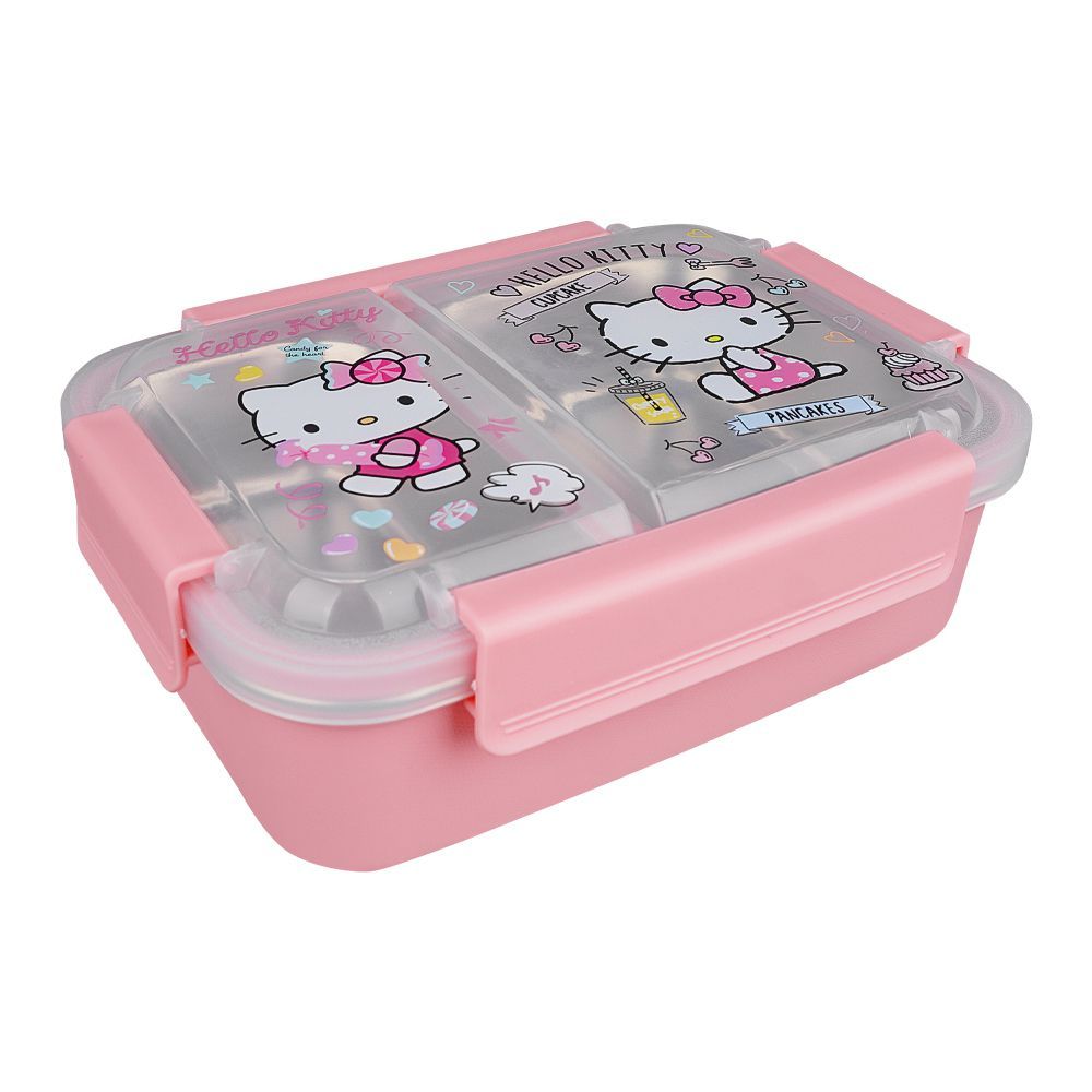 Stainless Steel Lunch Box, 2 Compartments, Pink, 6.9in (H) x 4.7in (W) x 2in (D), 88125 - Main Image