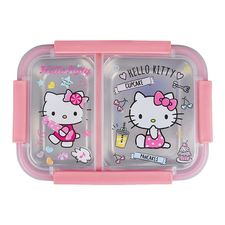 Stainless Steel Lunch Box, 2 Compartments, Pink, 6.9in (H) x 4.7in (W) x 2in (D), 88125 - Image 2