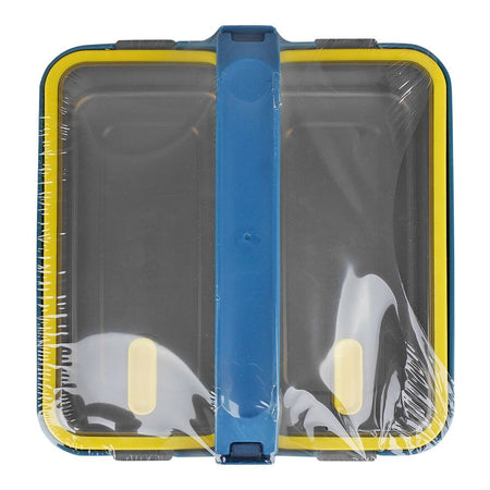 Stainless Steel Lunch Box, 2 Compartments, 1100ml, Dark Blue, 7.1in (H) x 6.5in (W) x 2.4in (D), Yk-117 - Image 3