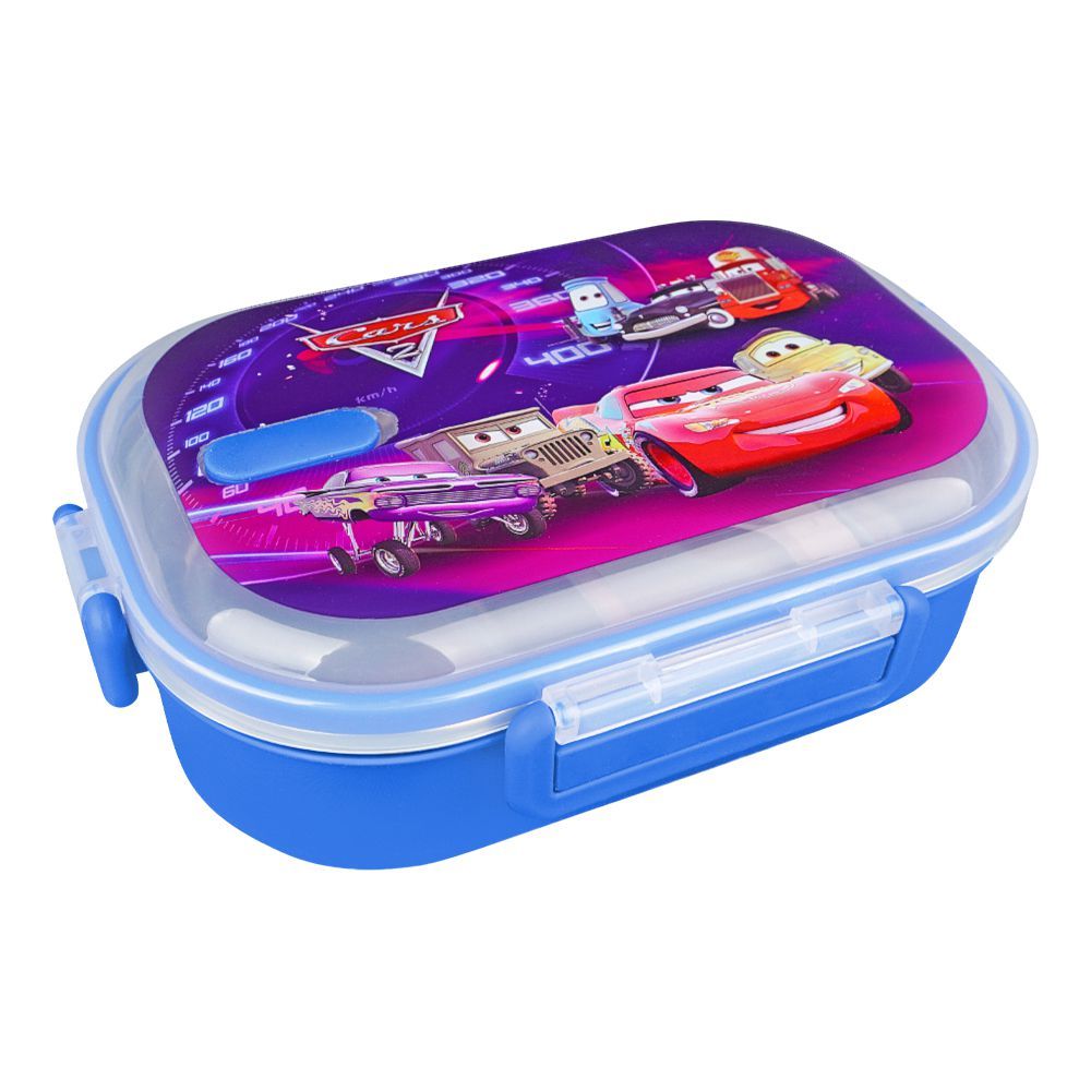 Stainless Steel Lunch Box, 2 Compartments & Cutlery, Blue, 6.5in (H) x 3.9in (W) x 1.8in (D), 113-Ca - Main Image