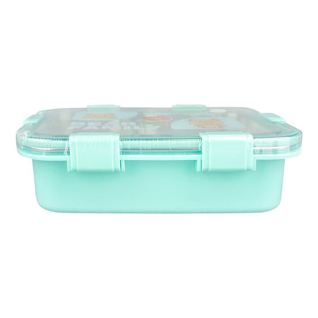 Stainless Steel Lunch Box, 2 Compartments & Cutlery, 850ml, Sky Blue, 7.3in (H) x 4.9in (W) x 2in (D), 7087 - Image 3