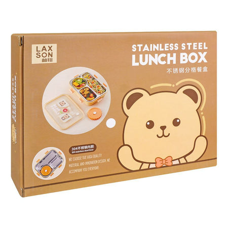 Stainless Steel Lunch Box, 2 Compartments & Cutlery, 850ml, Sky Blue, 7.3in (H) x 4.9in (W) x 2in (D), 7087 - Image 4