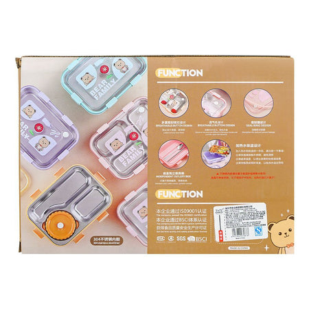 Stainless Steel Lunch Box, 2 Compartments & Cutlery, 850ml, Sky Blue, 7.3in (H) x 4.9in (W) x 2in (D), 7087 - Image 5