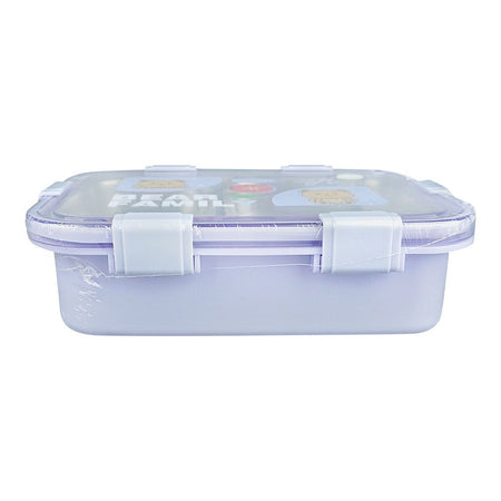 Stainless Steel Lunch Box, 2 Compartments & Cutlery, 850ml, Purple, 7.3in (H) x 4.5in (W) x 1.7in (D), 7087 - Image 3