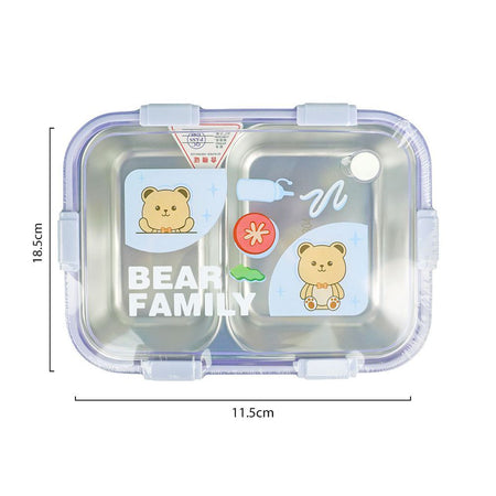Stainless Steel Lunch Box, 2 Compartments & Cutlery, 850ml, Purple, 7.3in (H) x 4.5in (W) x 1.7in (D), 7087 - Image 7