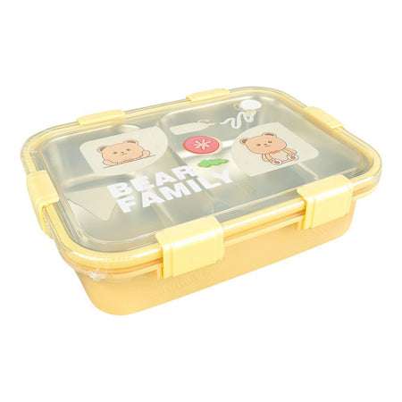 Stainless Steel Lunch Box, 2 Compartments & Cutlery, 850ml, Peach, 7.3in (H) x 4.9in (W) x 2in (D), 7087 - Main Image
