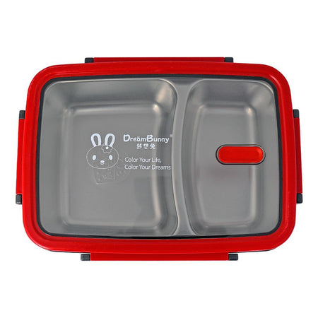 Stainless Steel Lunch Box, 2 Compartments, 1200ml, Black, 6.5in (H) x 4.1in (W) x 2in (D), Yc90101 - Image 2
