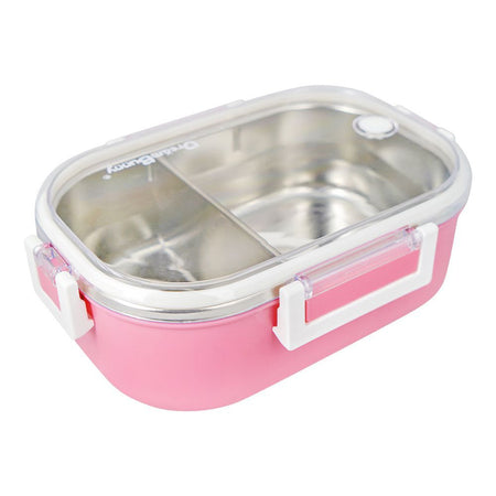 Stainless Steel Lunch Box, 2 Compartments & Cutlery, 980ml, BPA Free, Pink, 6.7in (H) x 3.5in (W) x 2.2in (D), 980-Mc - Main Image