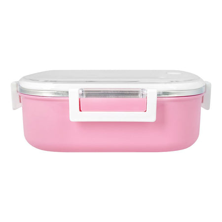 Stainless Steel Lunch Box, 2 Compartments & Cutlery, 980ml, BPA Free, Pink, 6.7in (H) x 3.5in (W) x 2.2in (D), 980-Mc - Image 3