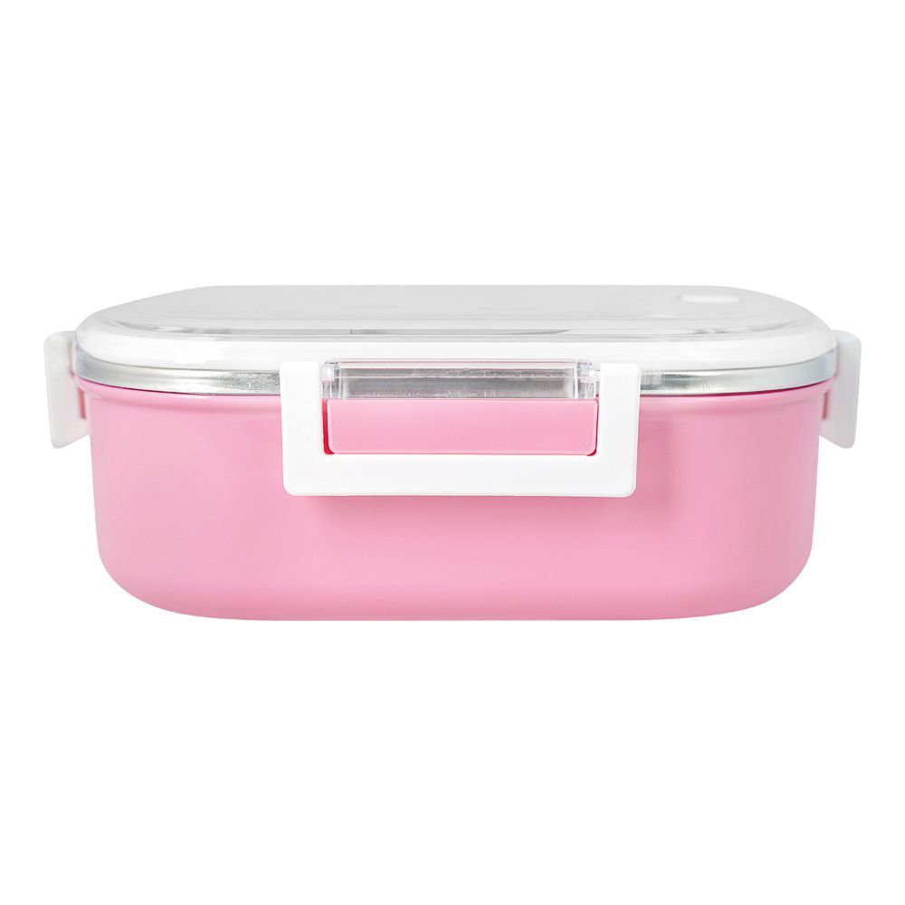 Stainless Steel Lunch Box, 2 Compartments & Cutlery, 980ml, BPA Free, Pink, 6.7in (H) x 3.5in (W) x 2.2in (D), 980-Mc - Image 3