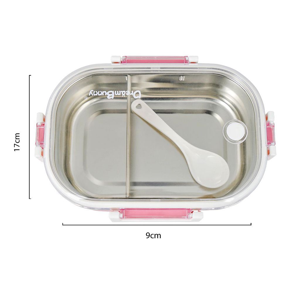 Stainless Steel Lunch Box, 2 Compartments & Cutlery, 980ml, BPA Free, Pink, 6.7in (H) x 3.5in (W) x 2.2in (D), 980-Mc - Image 6