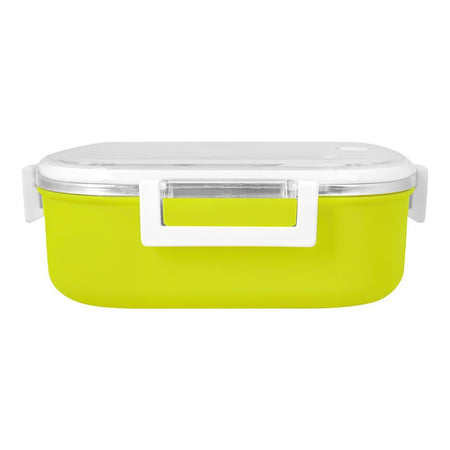 Stainless Steel Lunch Box, 2 Compartments & Cutlery, 980ml, BPA Free, Green, 6.1in (H) x 3.7in (W) x 2.2in (D), 980-Mc - Image 3