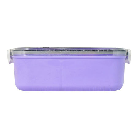 Plastic Lunch Box, 2 Compartments & Cutlery, 1000ml, Purple, 6.3in (H) x 3in (W) x 2.2in (D), Yc9008 - Image 4