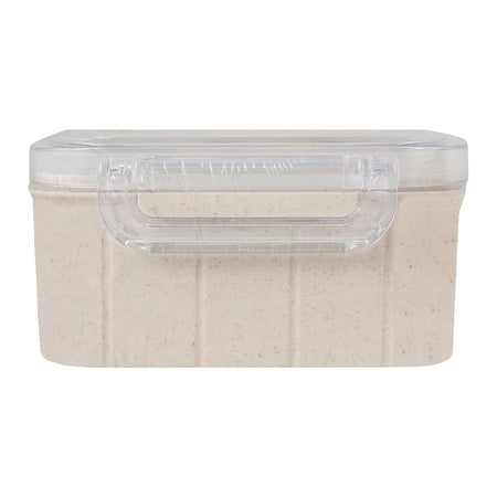 Plastic Lunch Box, Cutlery, 800ml, Beige, 6.5in (H) x 4.3in (W) x 2in (D), Yb-1825 - Image 4