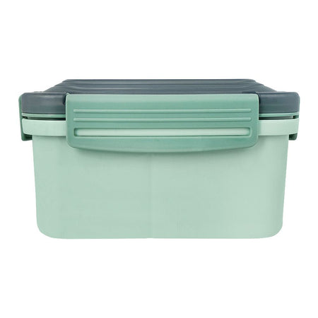Plastic Lunch Box, 3 Compartments & Cutlery, 1500ml, Sea Green, 5.6in (H) x 5.5in (W) x 3in (D), 287539 - Image 4