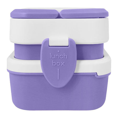 Plastic Lunch Box Including 3 Separate Rooms On 2 Levels, 1500ml, Purple, 5.9in (H) x 3.5in (W) x 1.8in (D), K-812 - Image 4