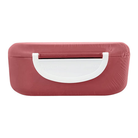 Plastic Lunch Box, 2 Compartments & Cutlery, 1000ml, Red, 5.7in (H) x 3in (W) x 2.2in (D), Kh-002 - Image 3