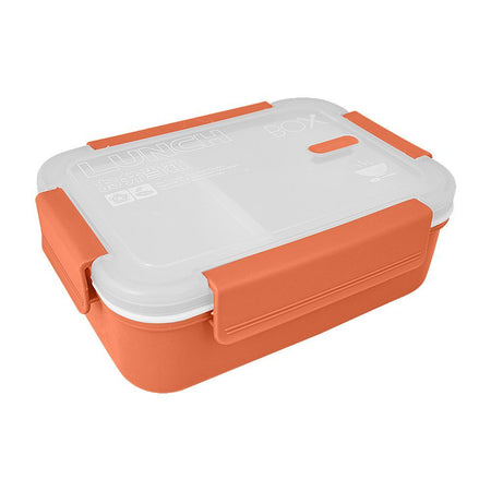 Stainless Steel Lunch Box, 2 Compartments, Leakproof, Orange, 6.1in (H) x 3.9in (W) x 2in (D), 88211 - Main Image