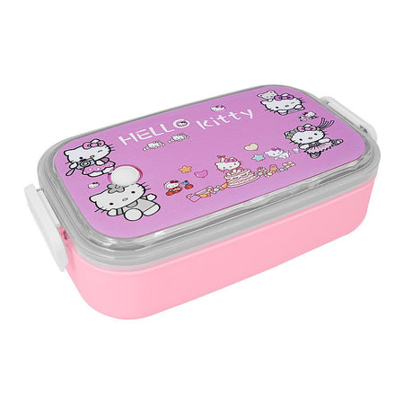 Hello Kitty Plastic Lunch Box, Pink, 6.5in (H) x 3.3in (W) x 1.8in (D), Tq29-3 - Main Image