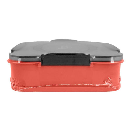 Stainless Steel Lunch Box, 3 Compartments & Cutlery, Red, 9.3in (H) x 6.5in (W) x 1.8in (D), 2523C - Image 3