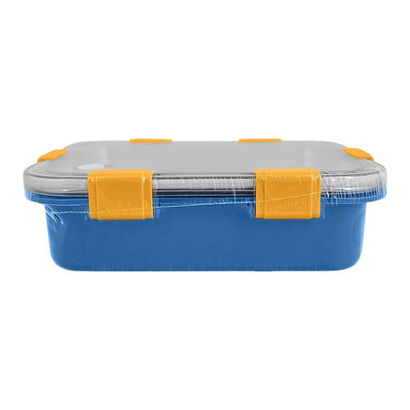Stainless Steel Lunch Box, 3 Compartments, 850ml, Blue, 7.1in (H) x 4.5in (W) x 2in (D), 70691 - Image 2