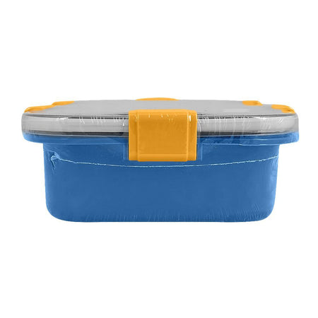 Stainless Steel Lunch Box, 3 Compartments, 850ml, Blue, 7.1in (H) x 4.5in (W) x 2in (D), 70691 - Image 3