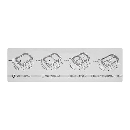 Stainless Steel Lunch Box, 3 Compartments, 850ml, Blue, 7.1in (H) x 4.5in (W) x 2in (D), 70691 - Image 7