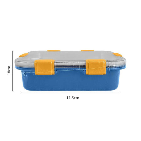 Stainless Steel Lunch Box, 3 Compartments, 850ml, Blue, 7.1in (H) x 4.5in (W) x 2in (D), 70691 - Image 6