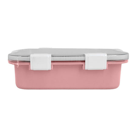 Stainless Steel Lunch Box, 3 Compartments, 850ml, Pink, 6.5in (H) x 4.3in (W) x 2in (D), 70691 - Image 2