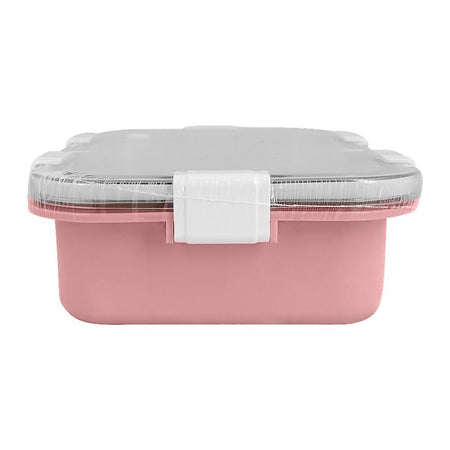 Stainless Steel Lunch Box, 3 Compartments, 850ml, Pink, 6.5in (H) x 4.3in (W) x 2in (D), 70691 - Image 3