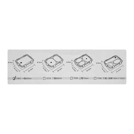 Stainless Steel Lunch Box, 3 Compartments, 850ml, Green, 8.7in (H) x 6.4in (W) x 2.6in (D), 70691 - Image 7