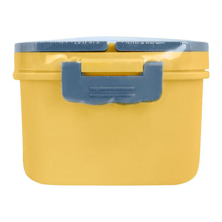 Plastic Lunch Box, 3 Compartments & Cutlery & 330ml Soup Cup, 1500ml, Yellow, 6.9in (H) x 4.1in (W) x 2.8in (D), Zb-6325 - Image 3