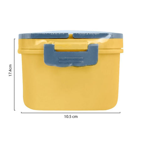 Plastic Lunch Box, 3 Compartments & Cutlery & 330ml Soup Cup, 1500ml, Yellow, 6.9in (H) x 4.1in (W) x 2.8in (D), Zb-6325 - Image 6
