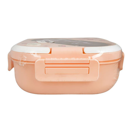 Plastic Lunch Box, 3 Compartments, Own Handle & Cutlery, 1300ml, Pink, 4.9in (H) x 4.1in (W) x 2.2in (D), Tq298 - Image 4