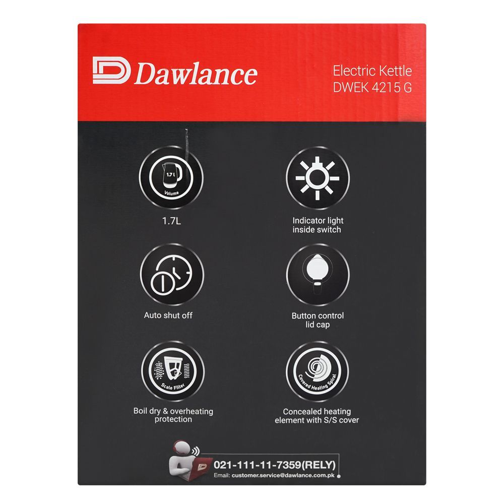 Dawlance Electric Kettle, 1700ml Capacity, DWEK-4215 G - Image 4