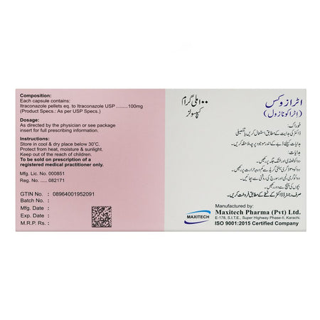 Itrazox 100mg Capsules, Box - Image 2