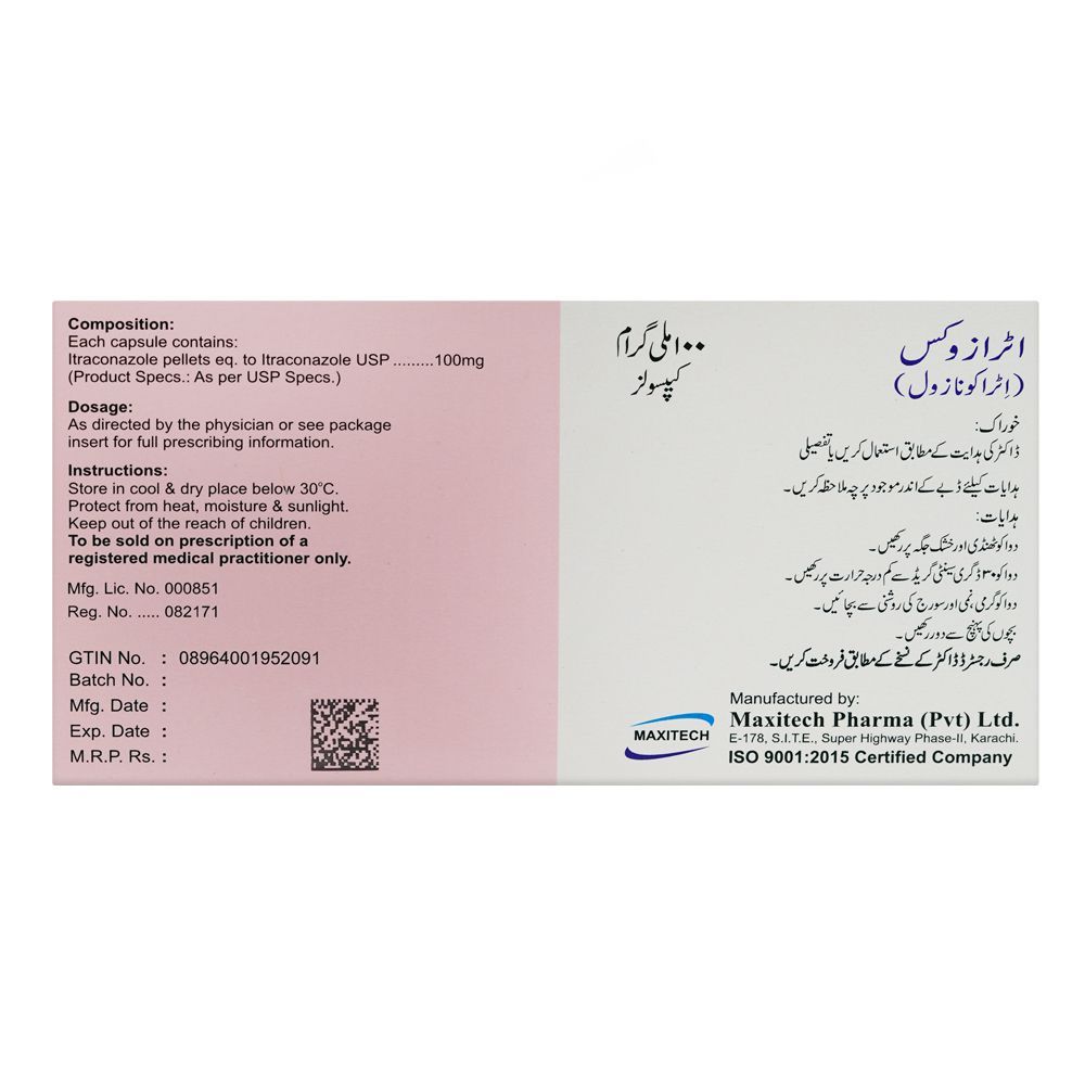 Itrazox 100mg Capsules, Box - Image 2