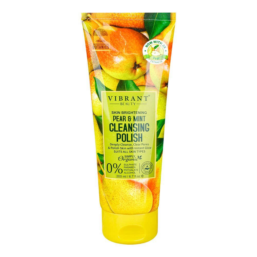 Vibrant Beauty Skin Brightening Pear & Mint Cleansing Polish, For All Skin Types, Sulphate, Paraben & Phthalate Free, 200ml - Main Image