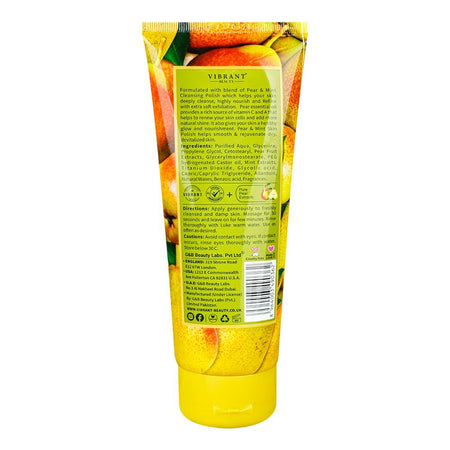 Vibrant Beauty Skin Brightening Pear & Mint Cleansing Polish, For All Skin Types, Sulphate, Paraben & Phthalate Free, 200ml - Image 2