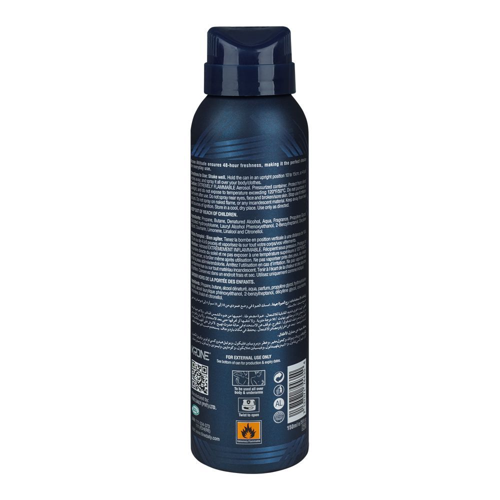 Krone Attitude Rush Body Spray, For Men, 150ml - Image 2