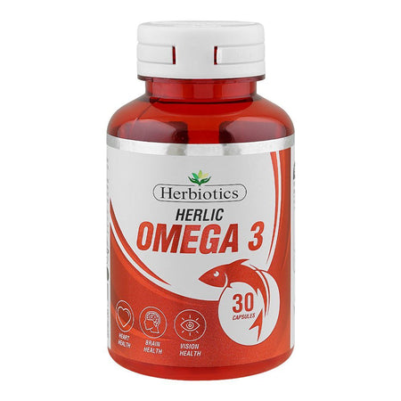 Herbiotics Herlic Omega-3 Fish Oil Supplement, Bottle (30 Capsules) - Main Image