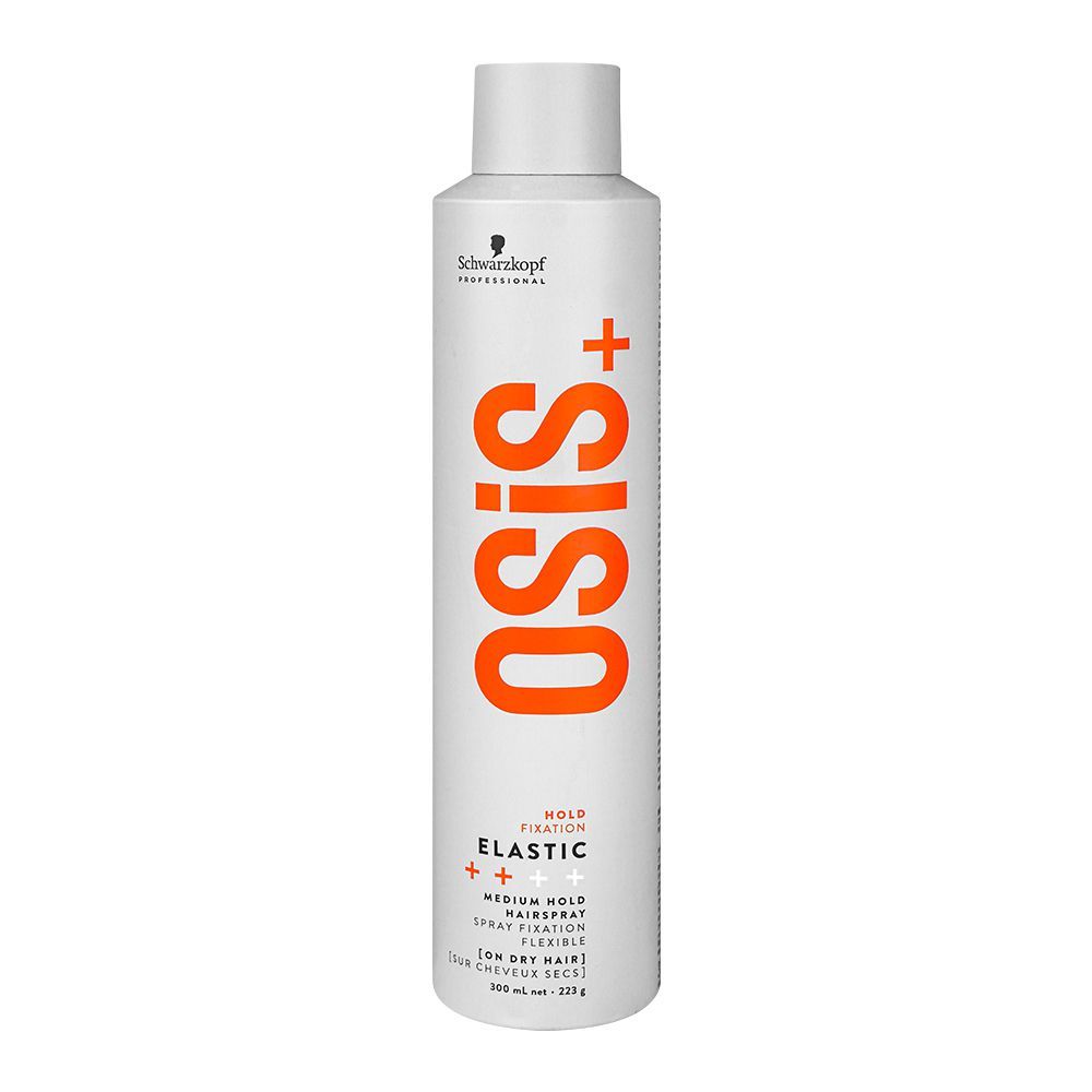 Schwarzkopf OSiS+ Elastic Medium Hold Hairspray, Spray Fixation Flexible, Heat Protection, For All Hair Types, 300ml - Main Image