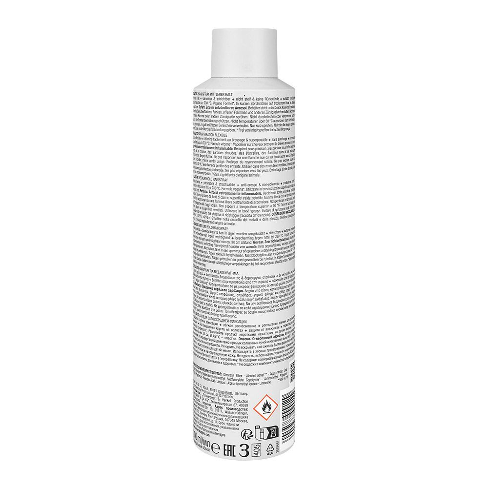 Schwarzkopf OSiS+ Elastic Medium Hold Hairspray, Spray Fixation Flexible, Heat Protection, For All Hair Types, 300ml - Image 2
