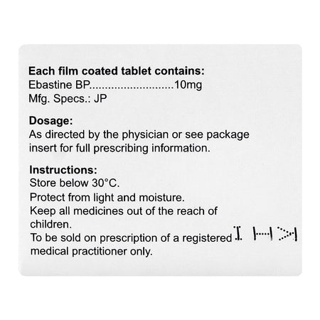 High-Q Pharmaceuticals Ebak Tablet, 10mg, 10-Pack - Image 4