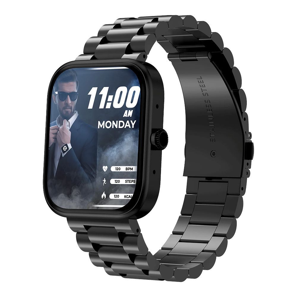 Zero 1.83" TFT HD Display Meta Smart Watch, BT Calling, 100+ Watch Faces & Sports Modes, 8 Days Battery, Black Chain - Main Image