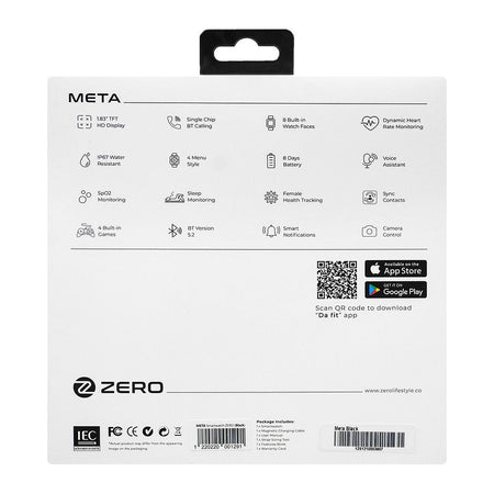 Zero 1.83" TFT HD Display Meta Smart Watch, BT Calling, 100+ Watch Faces & Sports Modes, 8 Days Battery, Black Chain - Image 4