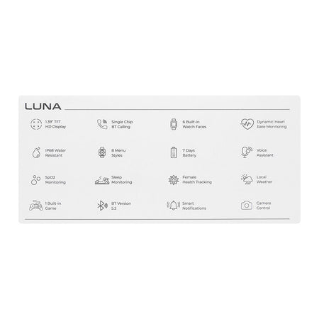 Zero 1.39" TFT HD Display Luna Smart Watch, Motion Gesture, 100+ Cloud Watch Faces & Sports Modes, 7 Days Battery Strap - Image 5