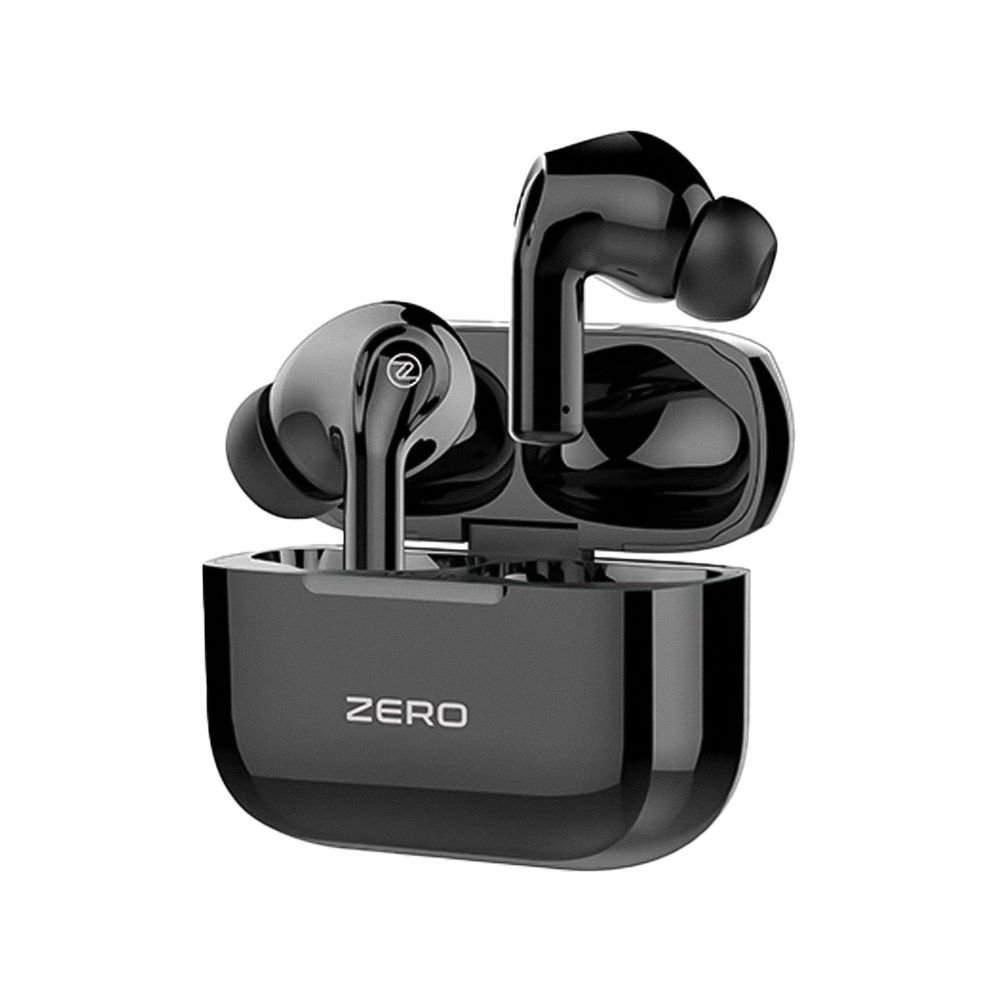 Zero Aura Z ENC Wireless Earbuds, Upto 45 Hours Play Time, 300mAh Box Battery, 40mAh Earbuds Battery, Black - Main Image